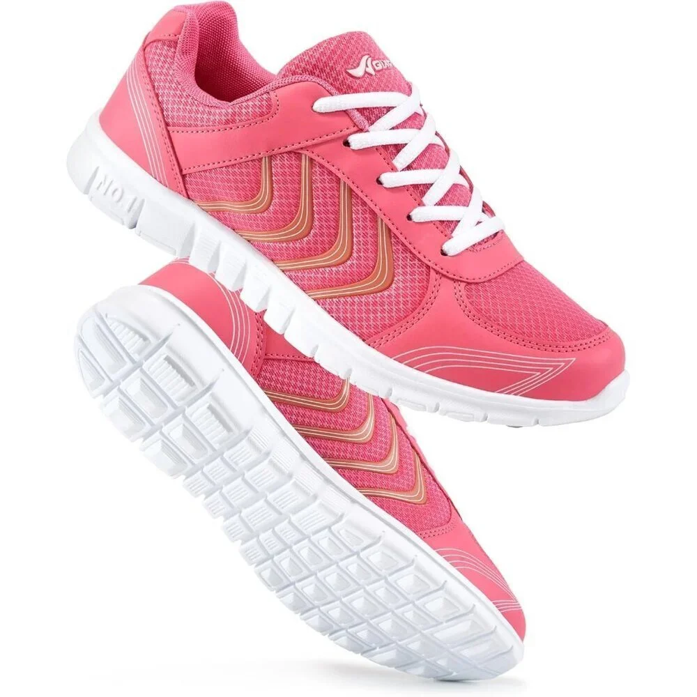 Women's Running Shoes Rose Red Slip On Mesh Sneakers Lightweight Walking Work